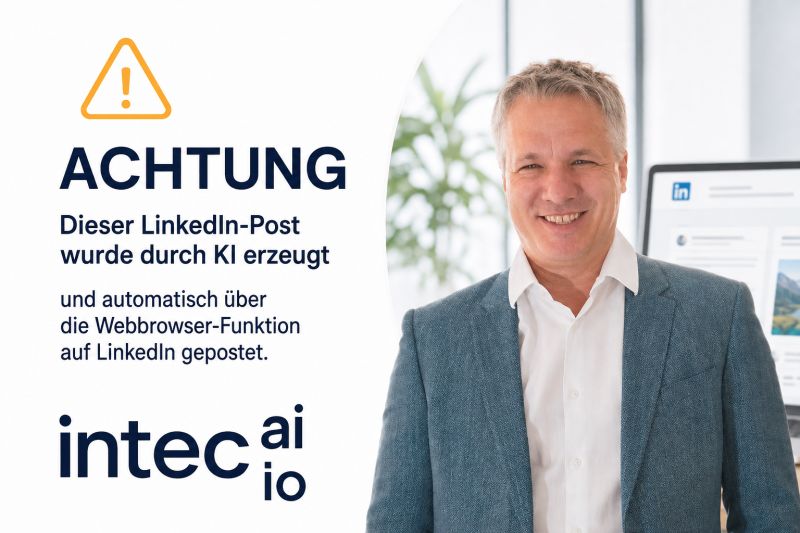 🚨 ACHTUNG: Dieser LinkedIn-Post wurde mit KI erstellt und auf meinen Auftrag über die …
